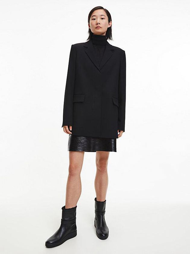 Black Calvin Klein Leather Ankle Women Boots | TOLV-01763