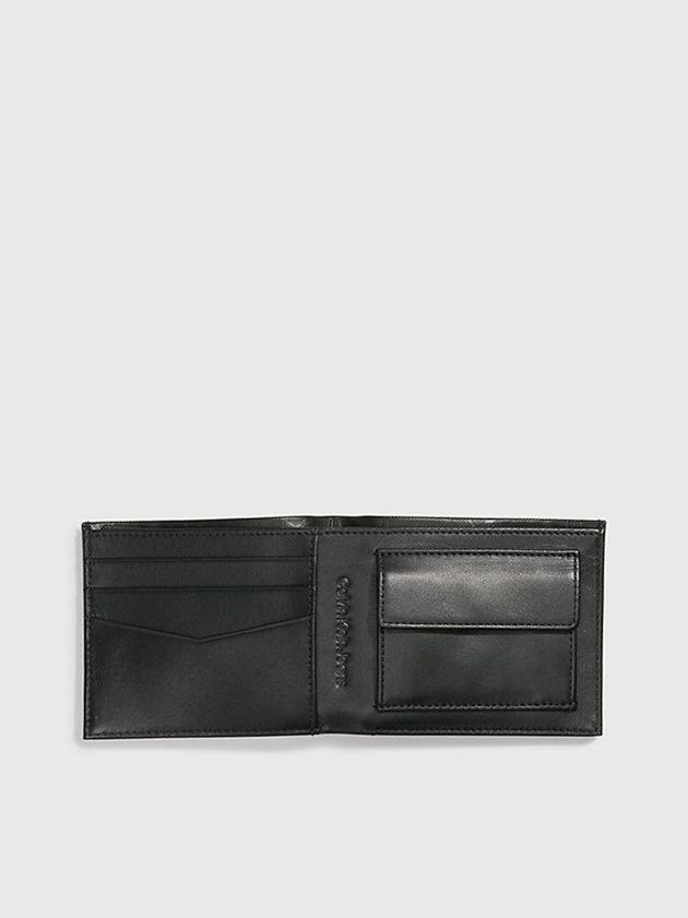 Black Calvin Klein Leather Billfold Men Wallet | NSAY-07853