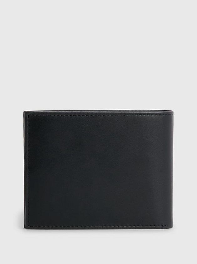 Black Calvin Klein Leather Billfold Men Wallet | UNKP-09583