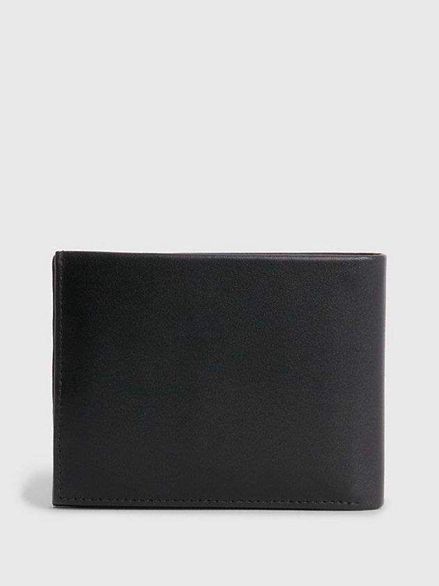 Black Calvin Klein Leather Billfold Men Wallet | HQID-32174