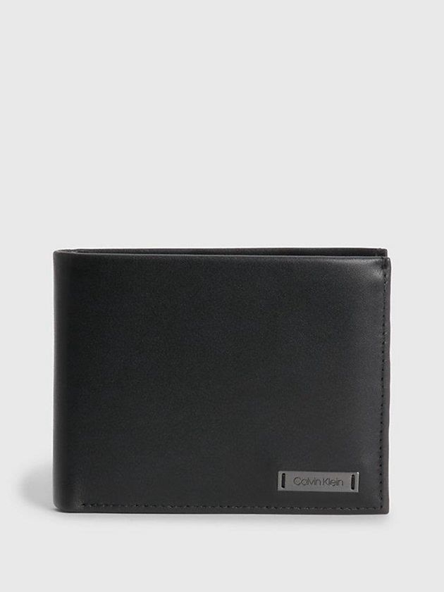 Black Calvin Klein Leather Billfold Men Wallet | HQID-32174