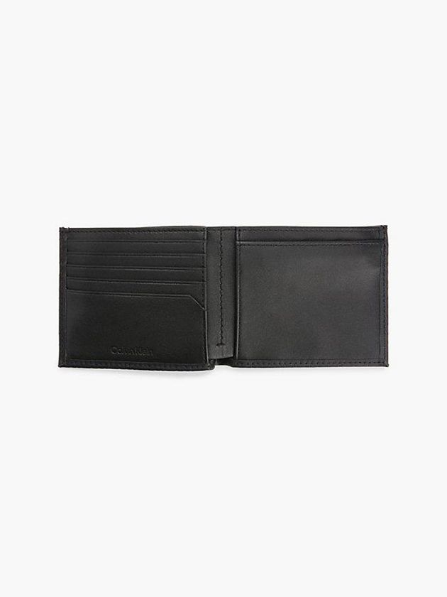 Black Calvin Klein Leather Billfold Men Wallet | SFAH-84019