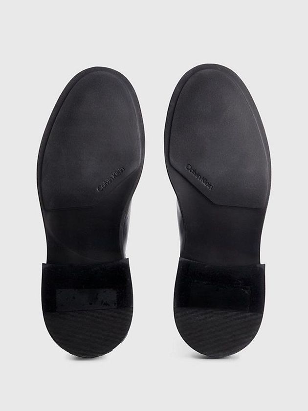 Black Calvin Klein Leather Chelsea Men Boots | NBWE-01654