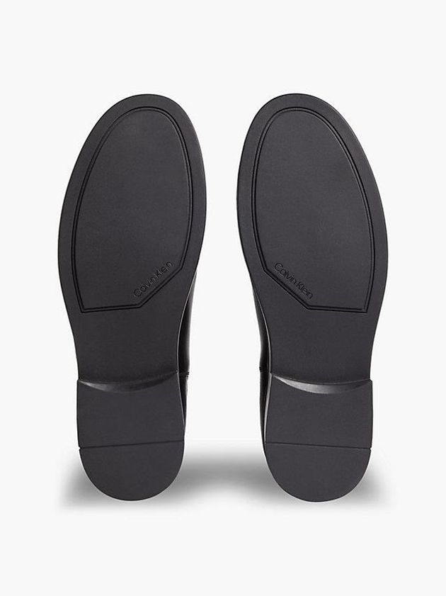Black Calvin Klein Leather Chelsea Men Boots | SMLG-38915