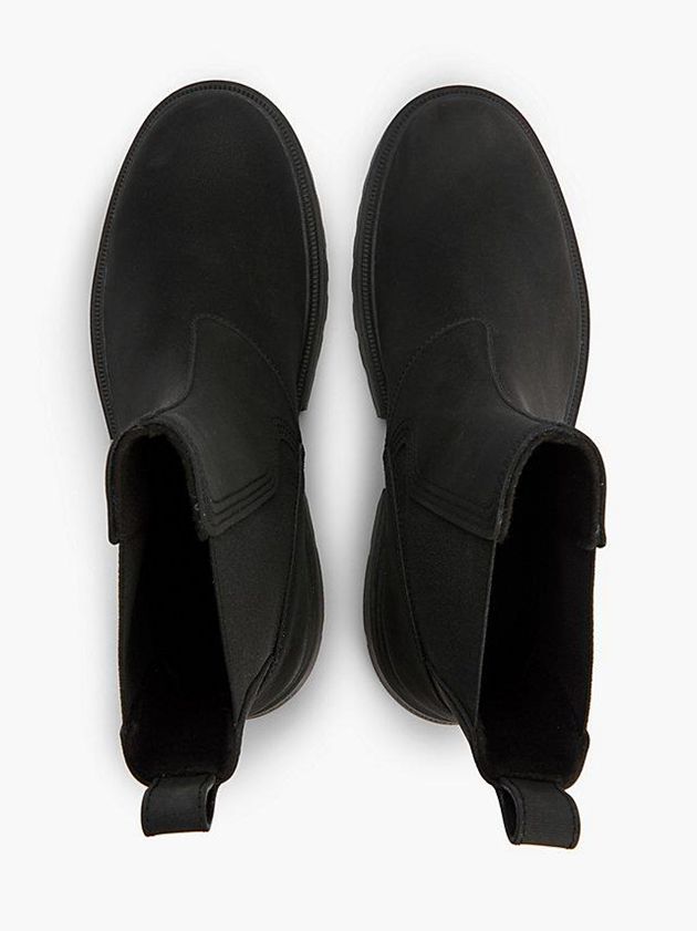 Black Calvin Klein Leather Chunky Chelsea Men Boots | NDKI-86079