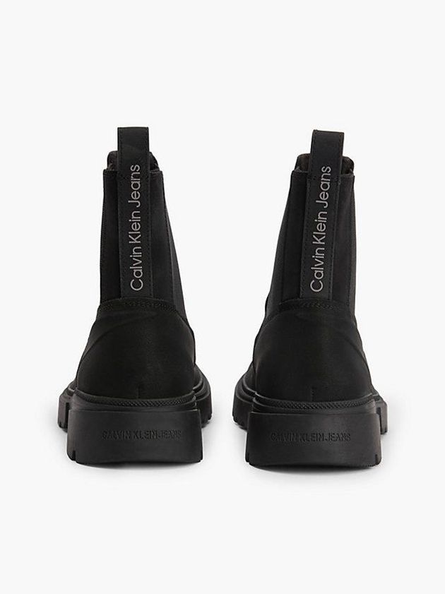 Black Calvin Klein Leather Chunky Chelsea Men Boots | NDKI-86079