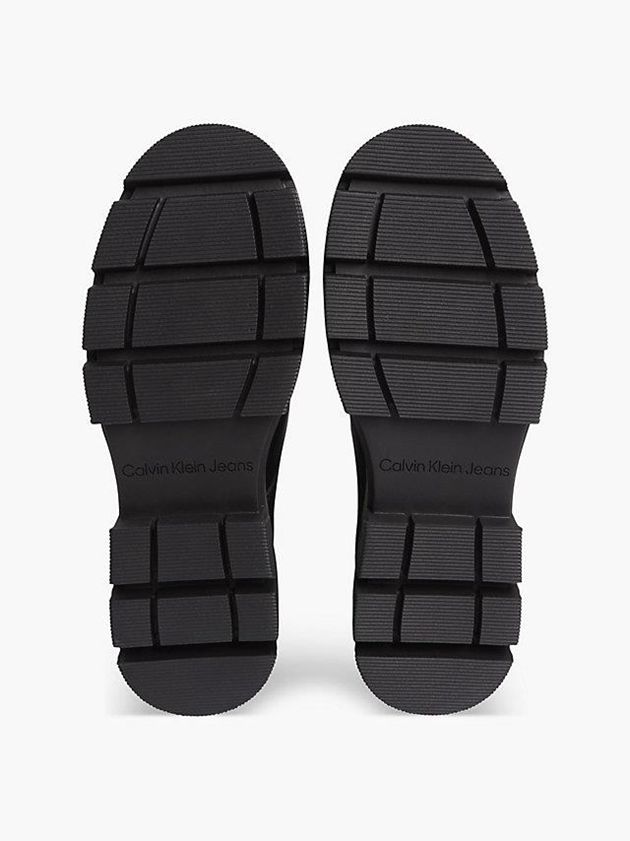 Black Calvin Klein Leather Chunky Men Boots | TNIE-38427