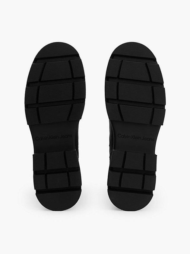Black Calvin Klein Leather Chunky Men Boots | EYMI-61357