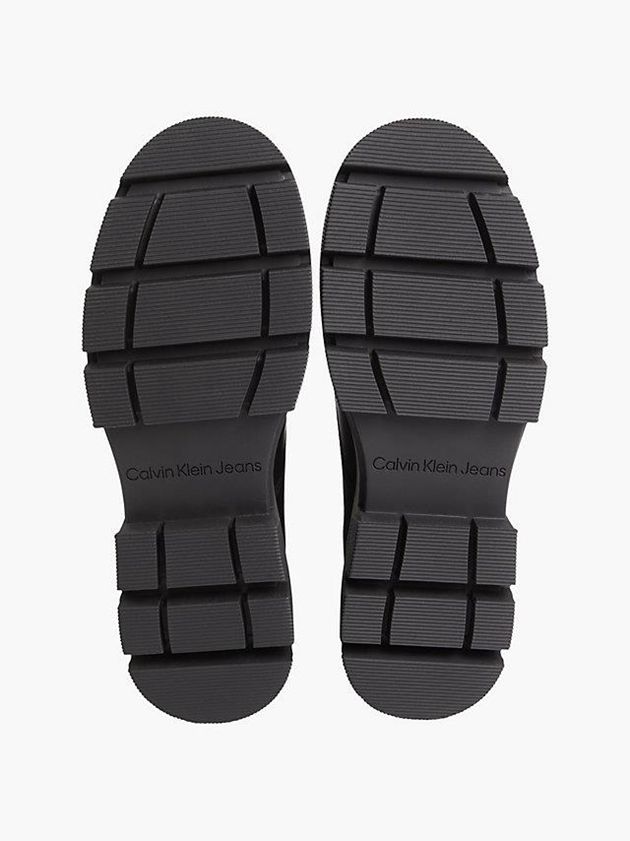 Black Calvin Klein Leather Chunky Men Boots | EDPS-74625