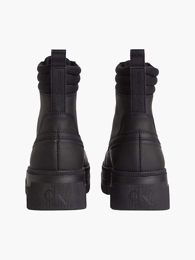 Black Calvin Klein Leather Chunky Men Boots | BDKO-61584