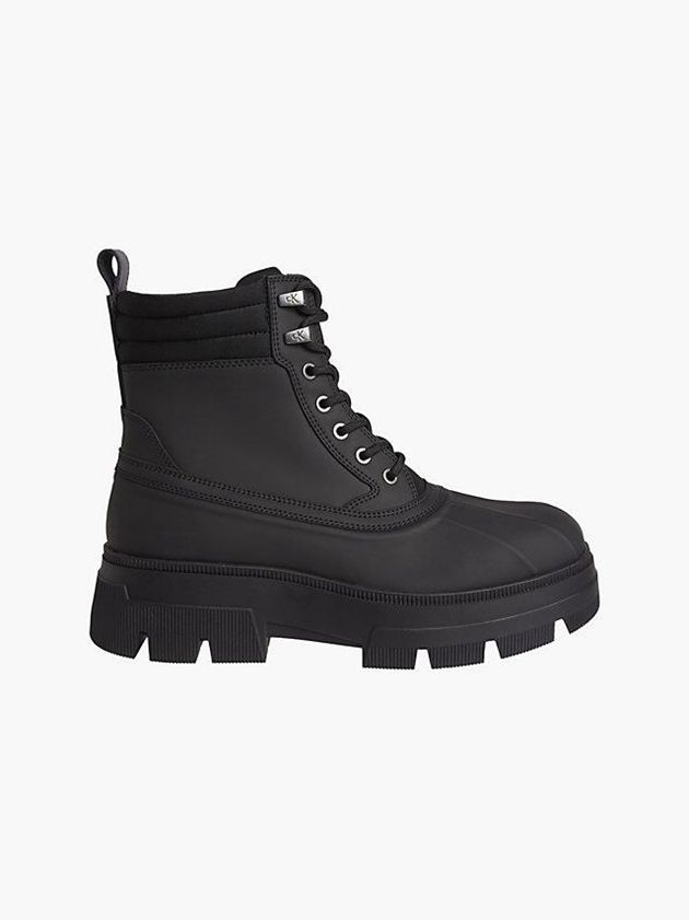 Black Calvin Klein Leather Chunky Men Boots | BDKO-61584