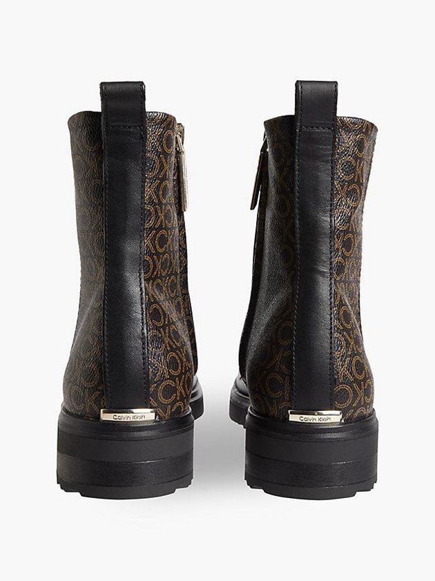 Black Calvin Klein Leather Heeled Ankle Women Boots | JZXO-63421