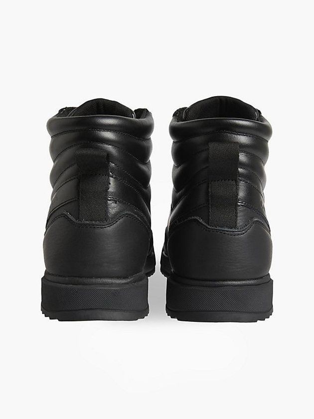 Black Calvin Klein Leather High-Top Men Sneakers | VMNW-37045