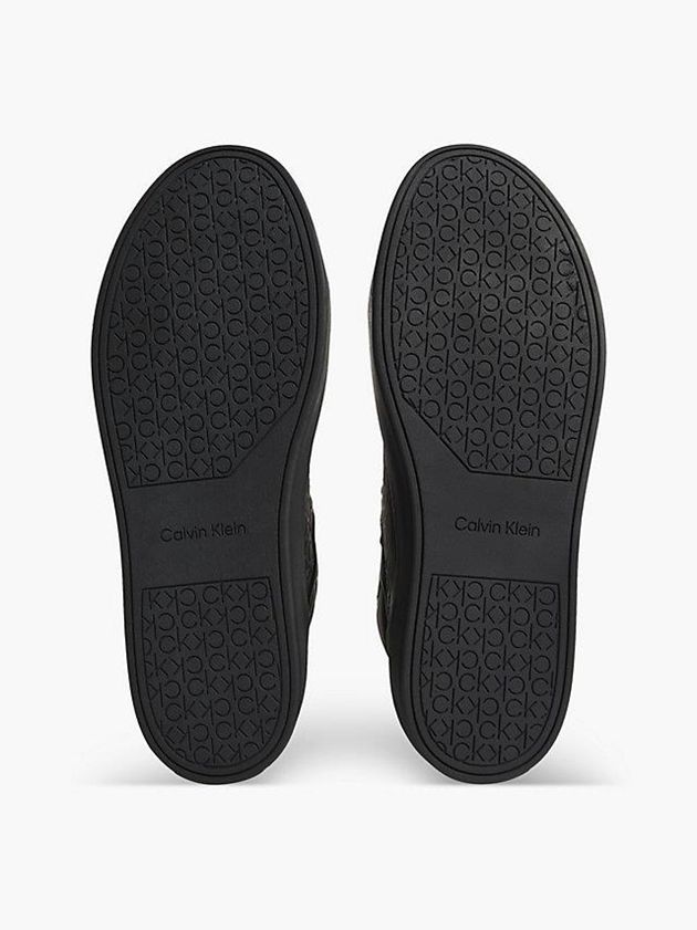 Black Calvin Klein Leather High-Top Men Sneakers | ZHTO-46298