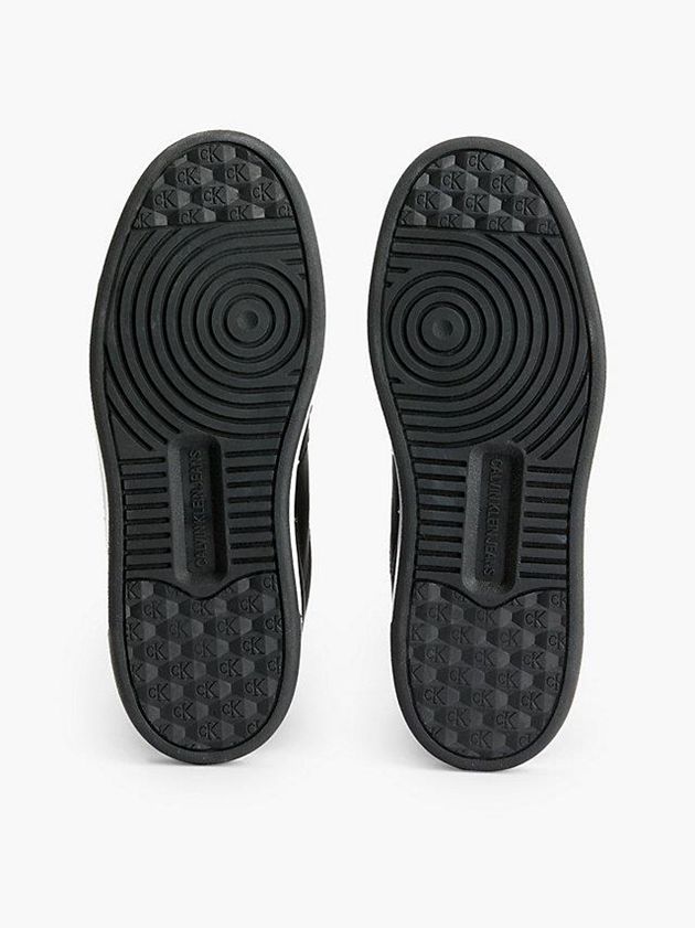 Black Calvin Klein Leather High-Top Women Sneakers | LYUD-30459