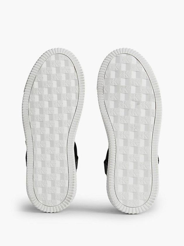 Black Calvin Klein Leather High-Top Women Sneakers | CXOJ-39561