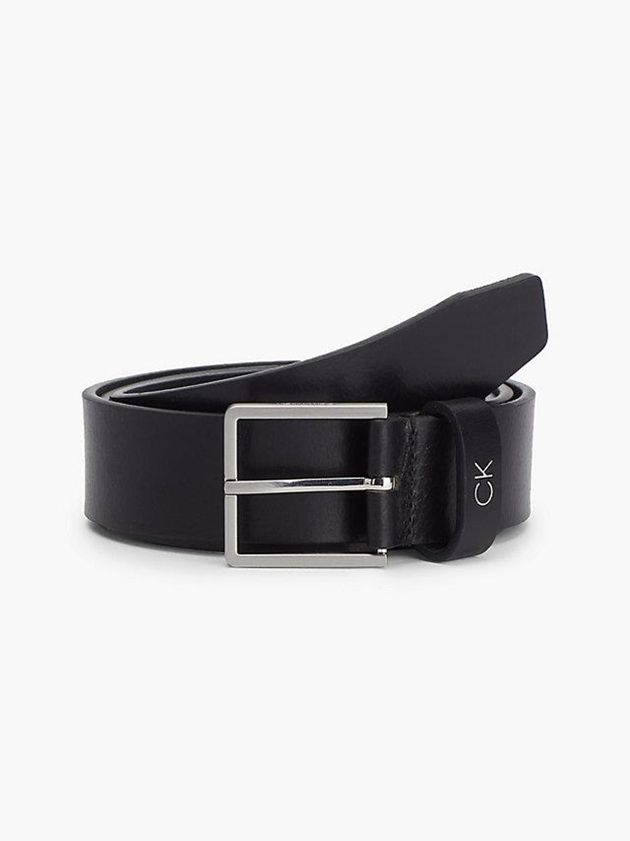 Black Calvin Klein Leather Men Belt | APNZ-05687