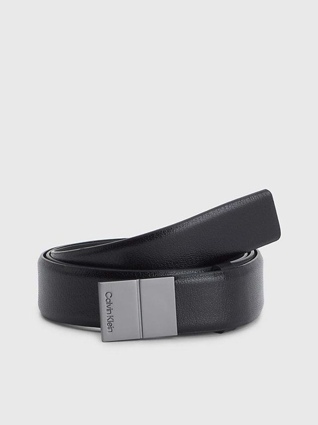 Black Calvin Klein Leather Men Belt | GSNY-94780