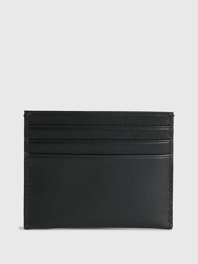 Black Calvin Klein Leather Men Cardholders | ZPYM-72103
