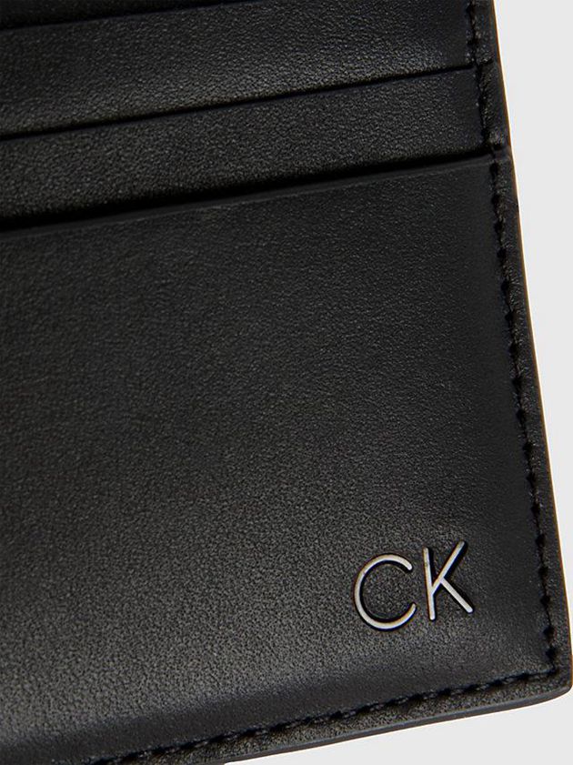 Black Calvin Klein Leather Men Cardholders | MNOQ-09861