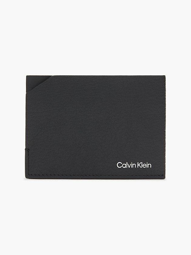 Black Calvin Klein Leather Men Cardholders | QDOK-27461