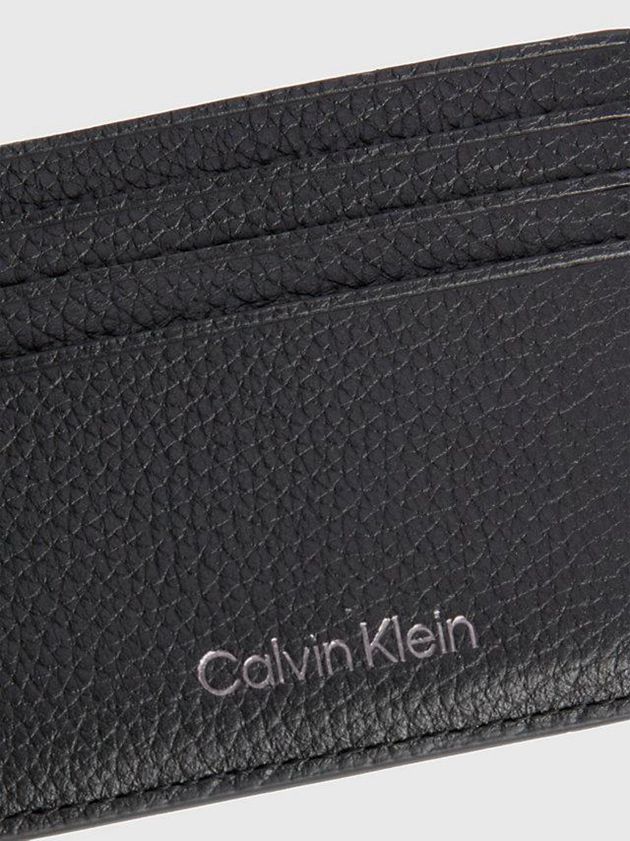 Black Calvin Klein Leather Men Cardholders | KWFD-73890