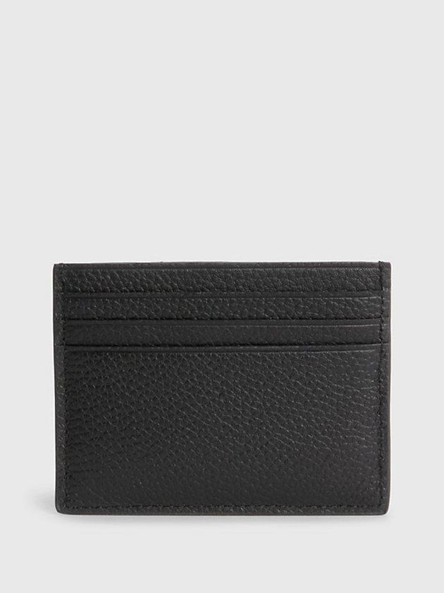 Black Calvin Klein Leather Men Cardholders | KWFD-73890
