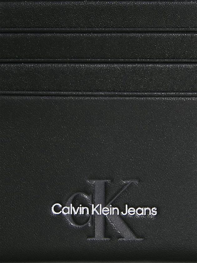 Black Calvin Klein Leather Men Cardholders | UFMW-80216