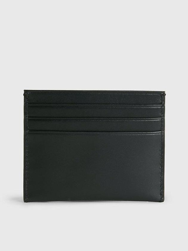 Black Calvin Klein Leather Men Cardholders | UFMW-80216