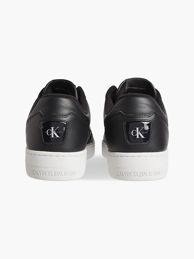 Black Calvin Klein Leather Men Sneakers | AMRF-92106