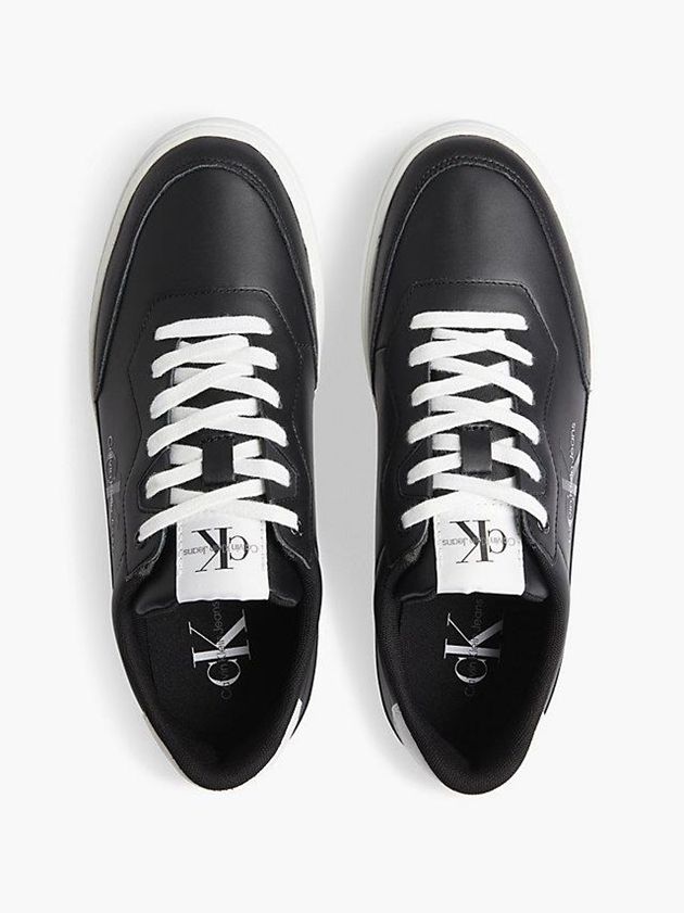 Black Calvin Klein Leather Men Sneakers | TFGI-63197