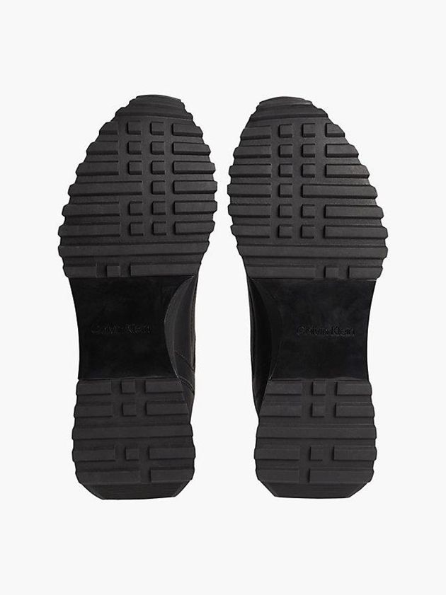Black Calvin Klein Leather Men Sneakers | QWLV-17046
