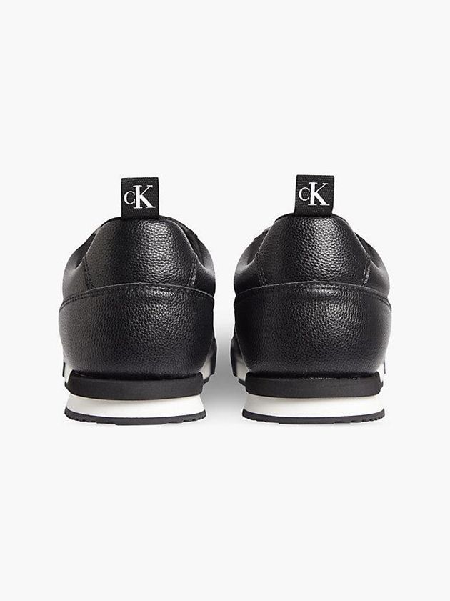 Black Calvin Klein Leather Men Sneakers | GBOR-98064