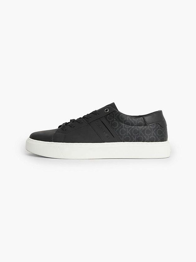Black Calvin Klein Leather Men Sneakers | RLXY-96312