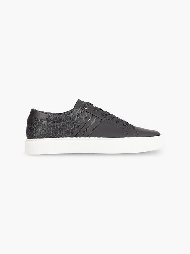 Black Calvin Klein Leather Men Sneakers | RLXY-96312