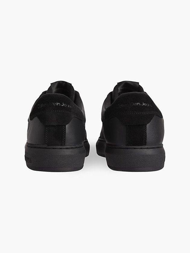 Black Calvin Klein Leather Men Sneakers | JOZL-40527