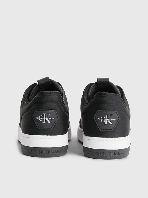 Black Calvin Klein Leather Men Sneakers | BDNC-04516