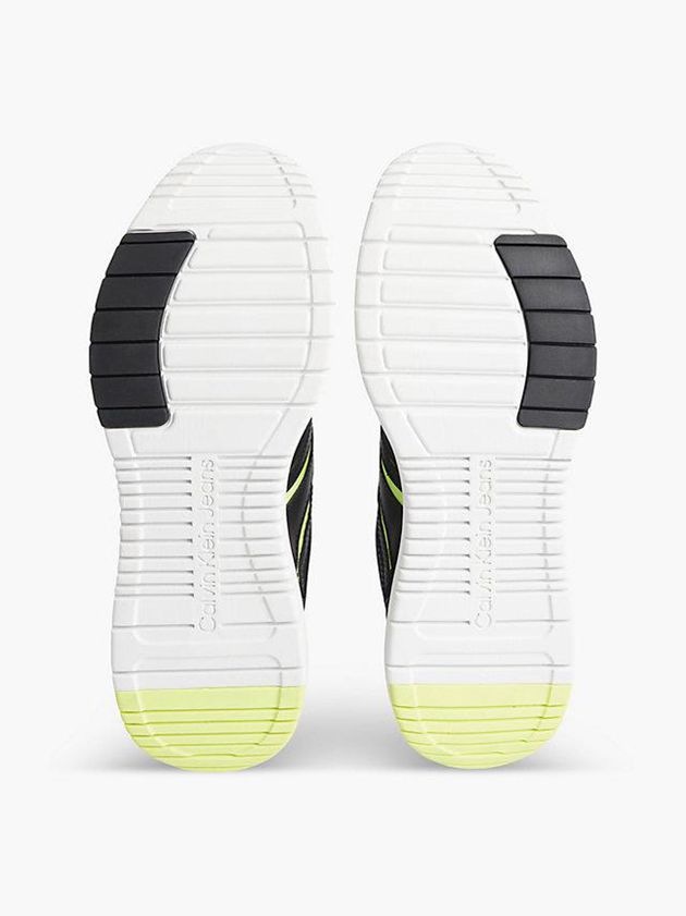 Black Calvin Klein Leather Men Sneakers | LKFW-54301