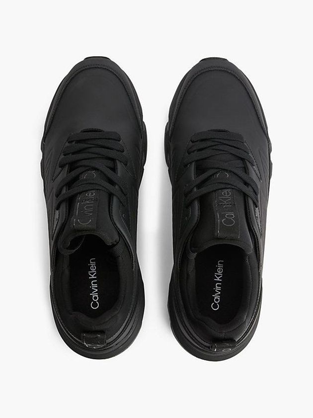 Black Calvin Klein Leather Men Sneakers | FBLQ-84920