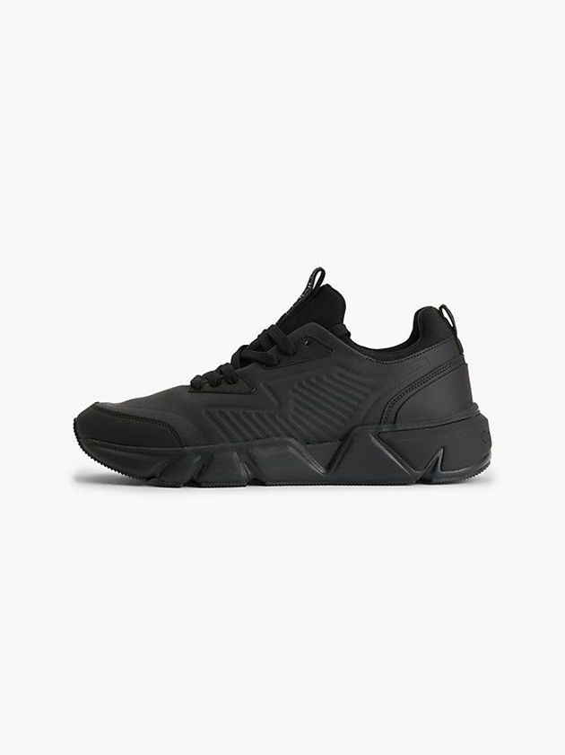 Black Calvin Klein Leather Men Sneakers | FBLQ-84920