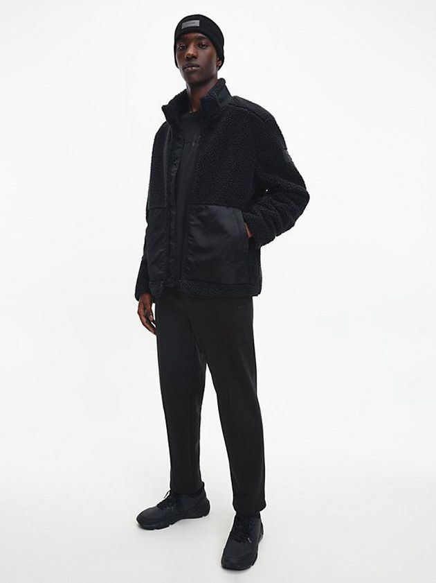 Black Calvin Klein Leather Men Sneakers | FBLQ-84920