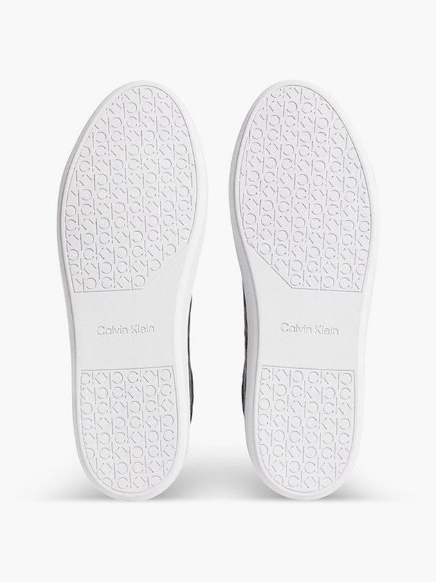 Black Calvin Klein Leather Men Sneakers | SJNX-26937