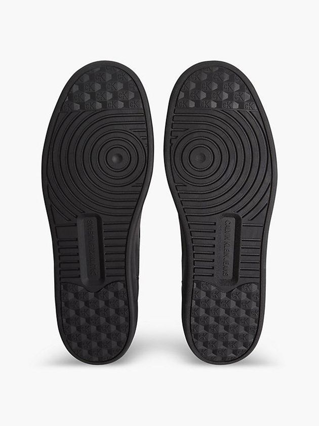 Black Calvin Klein Leather Men Sneakers | JIKB-86194
