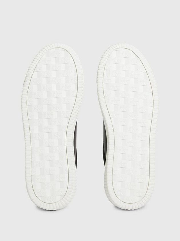 Black Calvin Klein Leather Men Sneakers | GEBT-40916