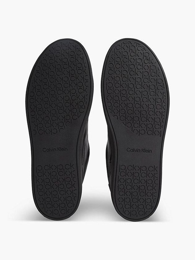 Black Calvin Klein Leather Men Sneakers | EWCA-69210