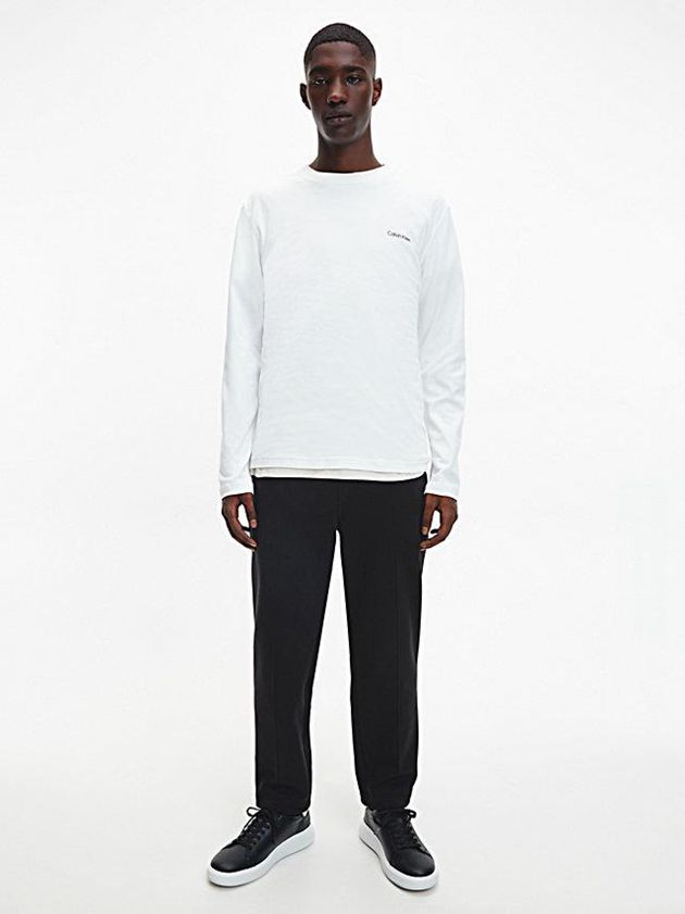 Black Calvin Klein Leather Men Sneakers | QBZP-25148