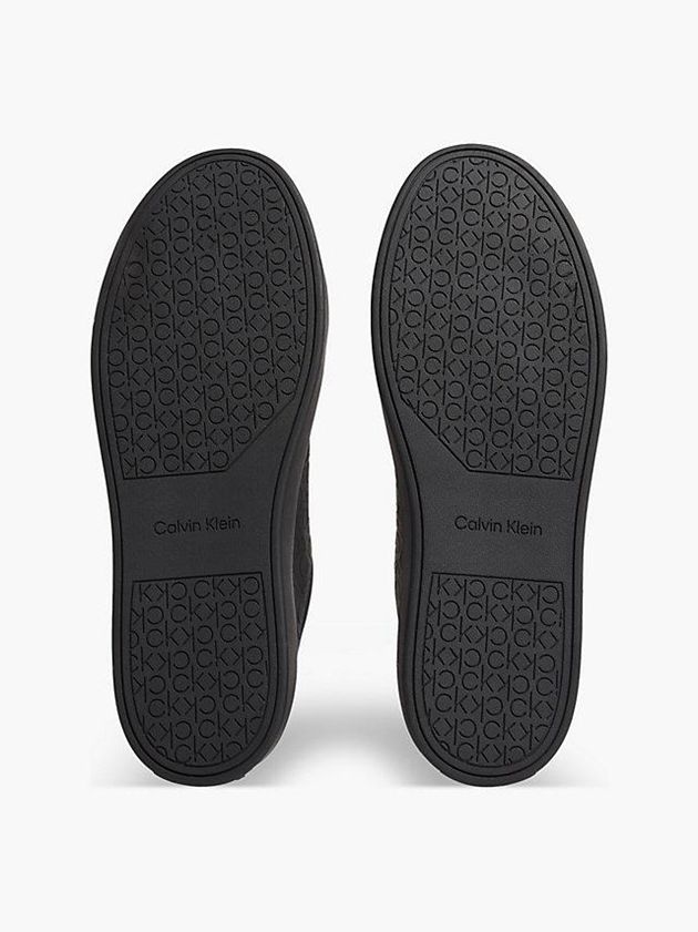 Black Calvin Klein Leather Men Sneakers | EKZL-19452