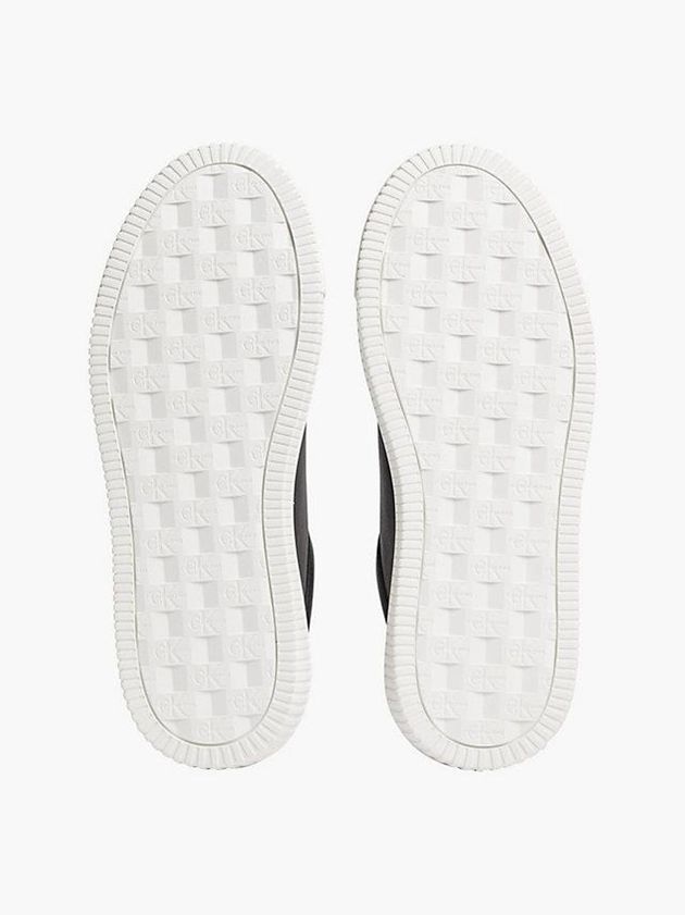 Black Calvin Klein Leather Men Sneakers | ENFU-28316