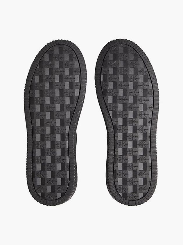 Black Calvin Klein Leather Men Sneakers | SEUT-23964