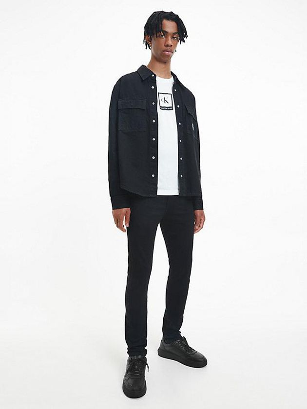 Black Calvin Klein Leather Men Sneakers | SEUT-23964